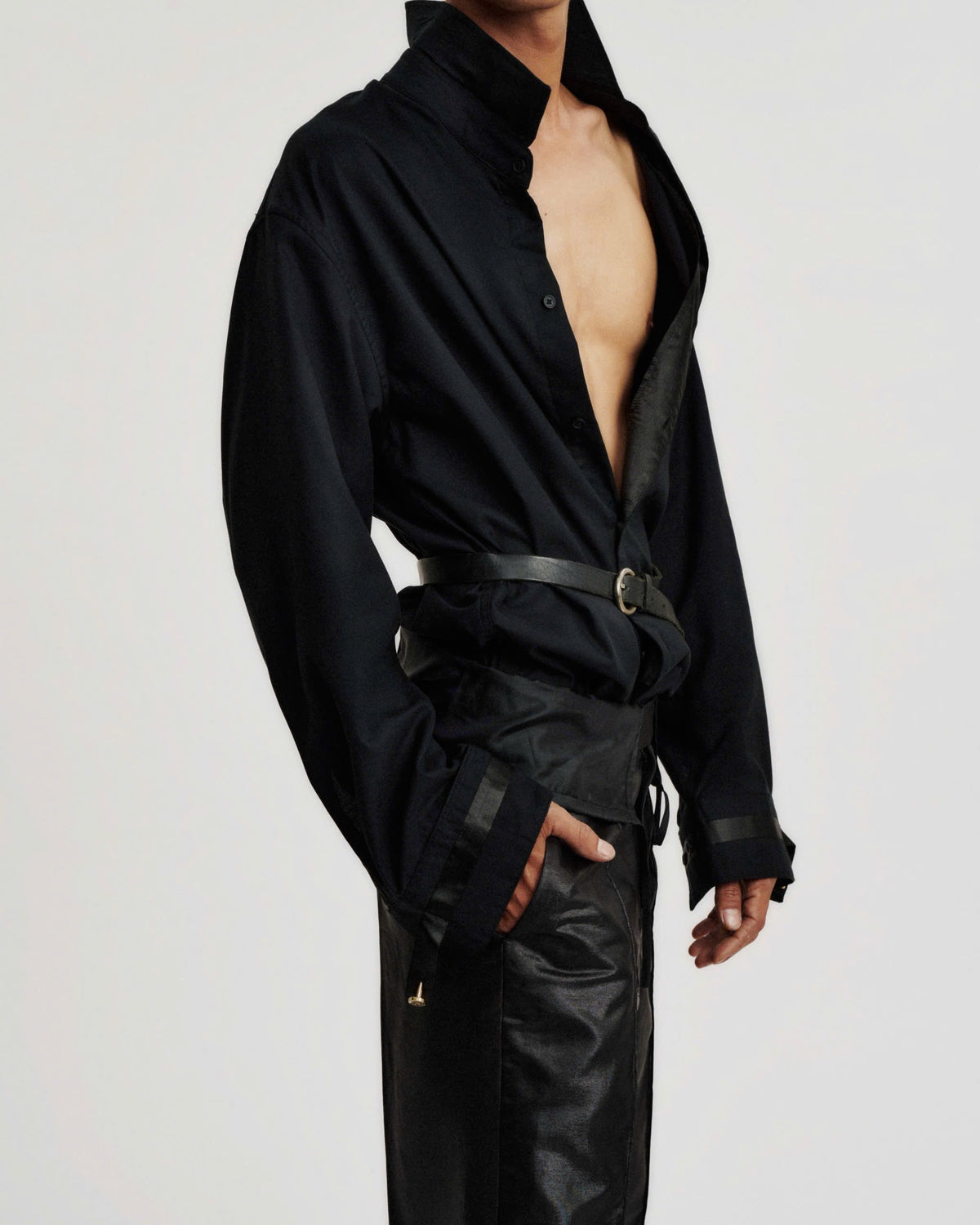 TAFFETA DOUBLE WAISTBAND