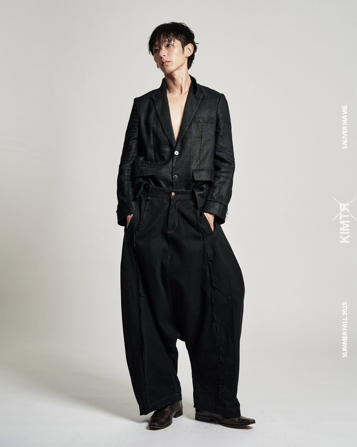 CHARCOAL LINEN BLAZER