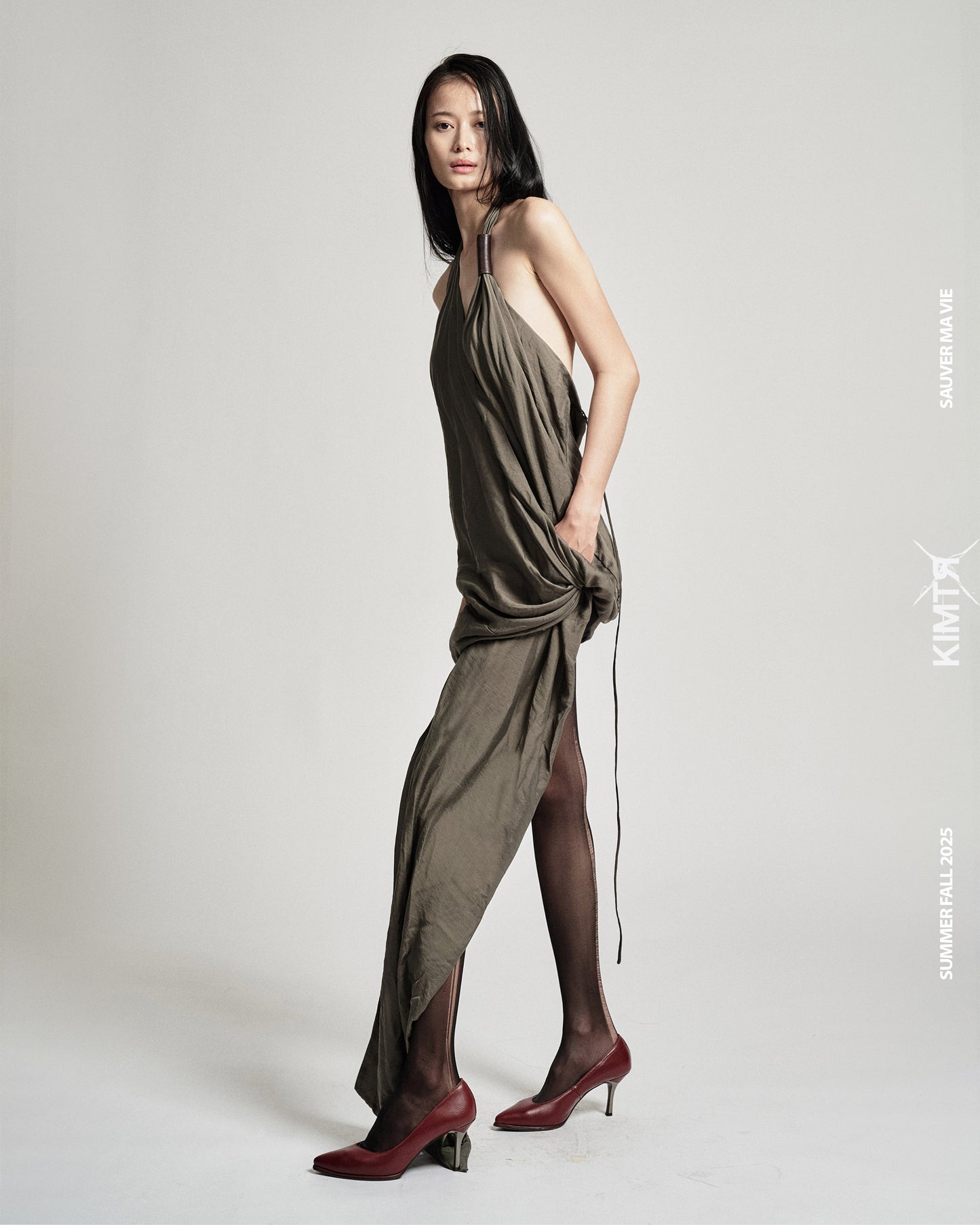 JOSEPHINE TWISTED-HEM DRESS