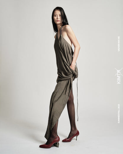 JOSEPHINE TWISTED-HEM DRESS