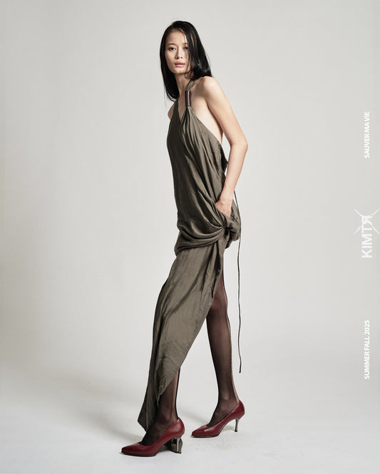 JOSEPHINE TWISTED-HEM DRESS