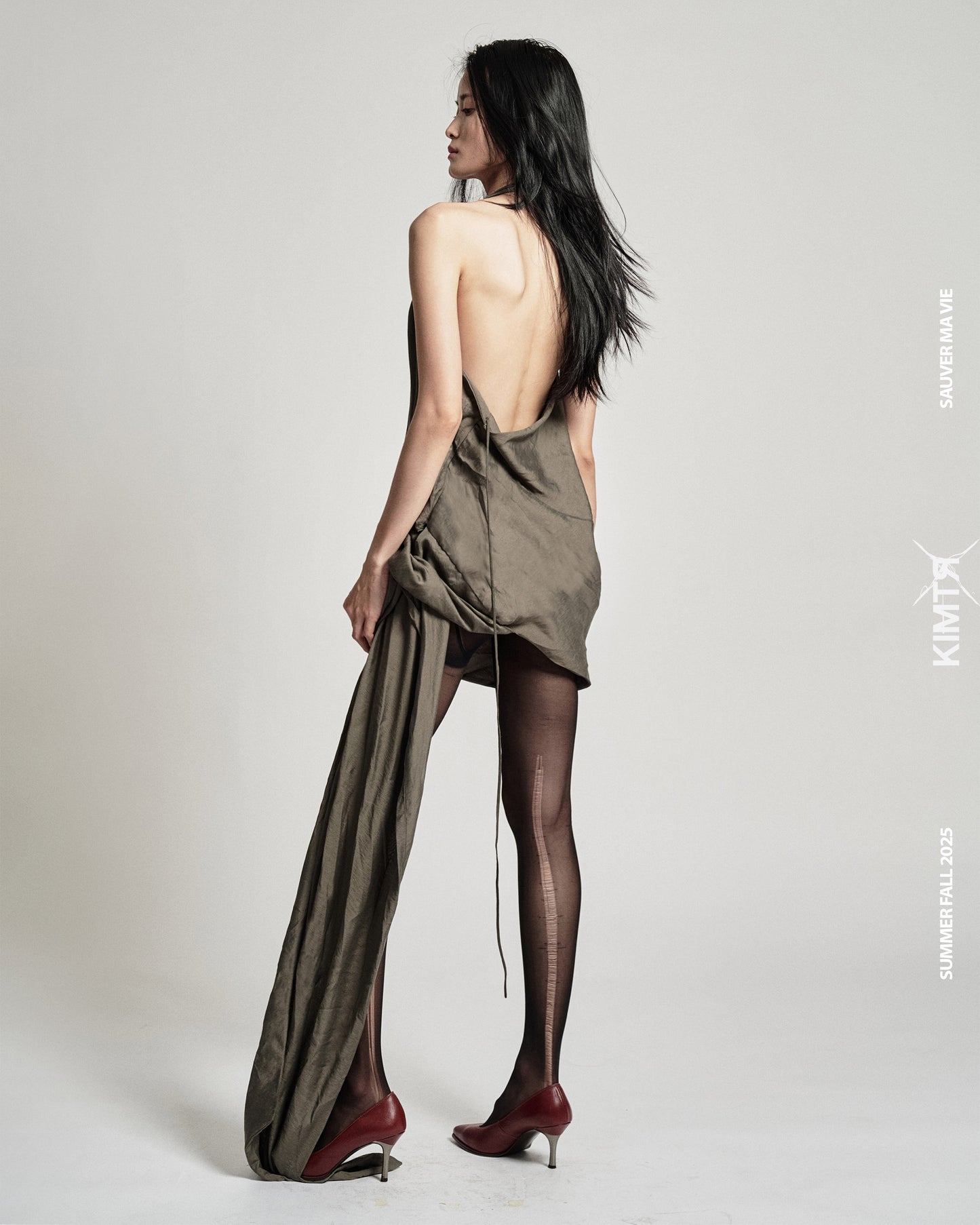 JOSEPHINE TWISTED-HEM DRESS