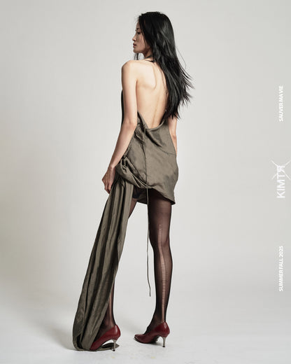 JOSEPHINE TWISTED-HEM DRESS