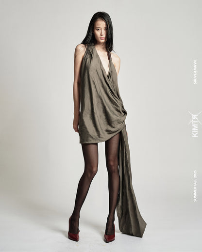 JOSEPHINE TWISTED-HEM DRESS