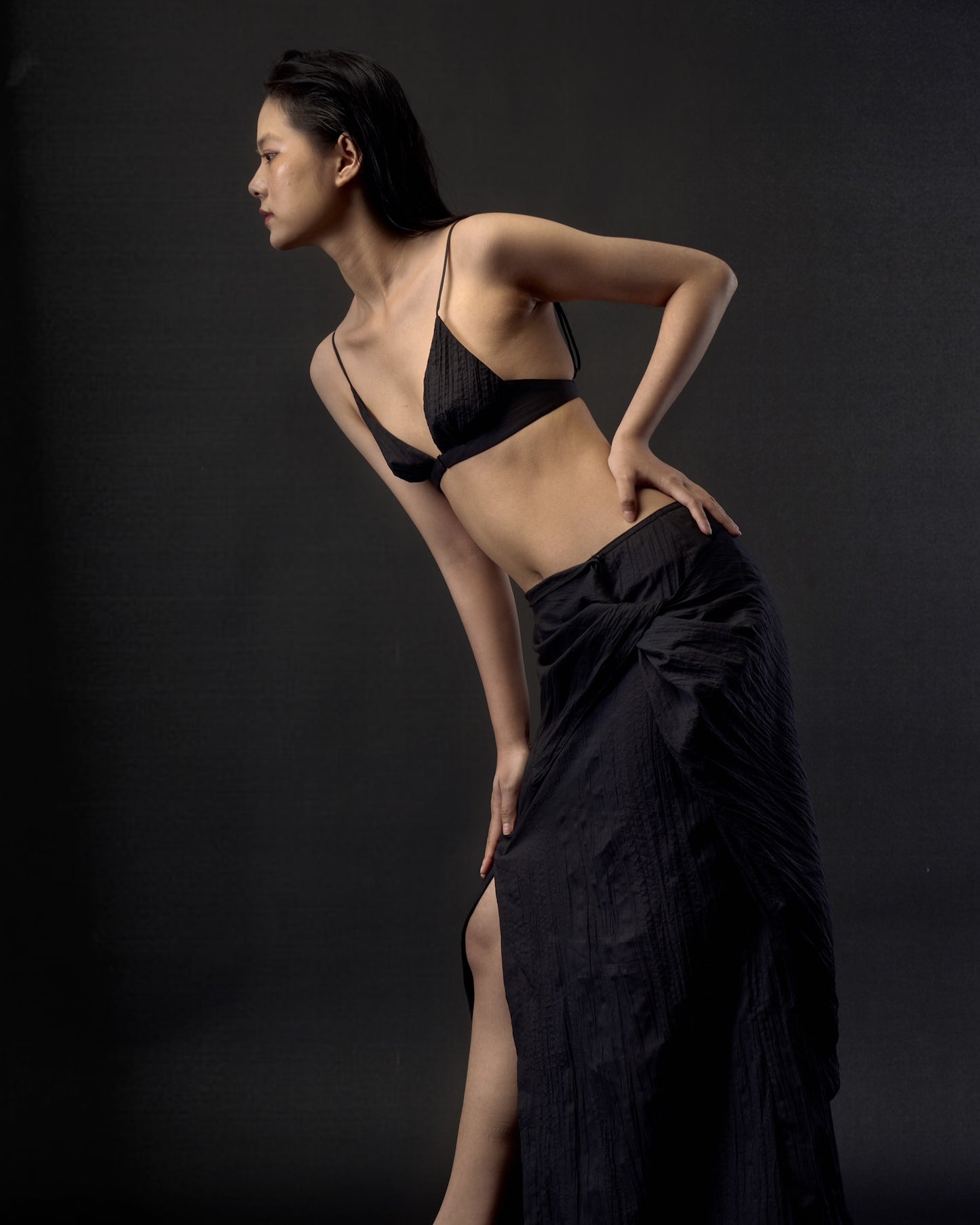 LAYERING WRINKLE SKIRT