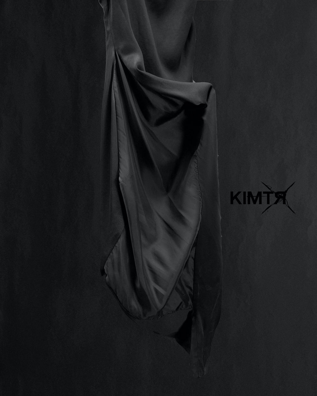 BLACK PLUM RUTCHED SILK DRESS