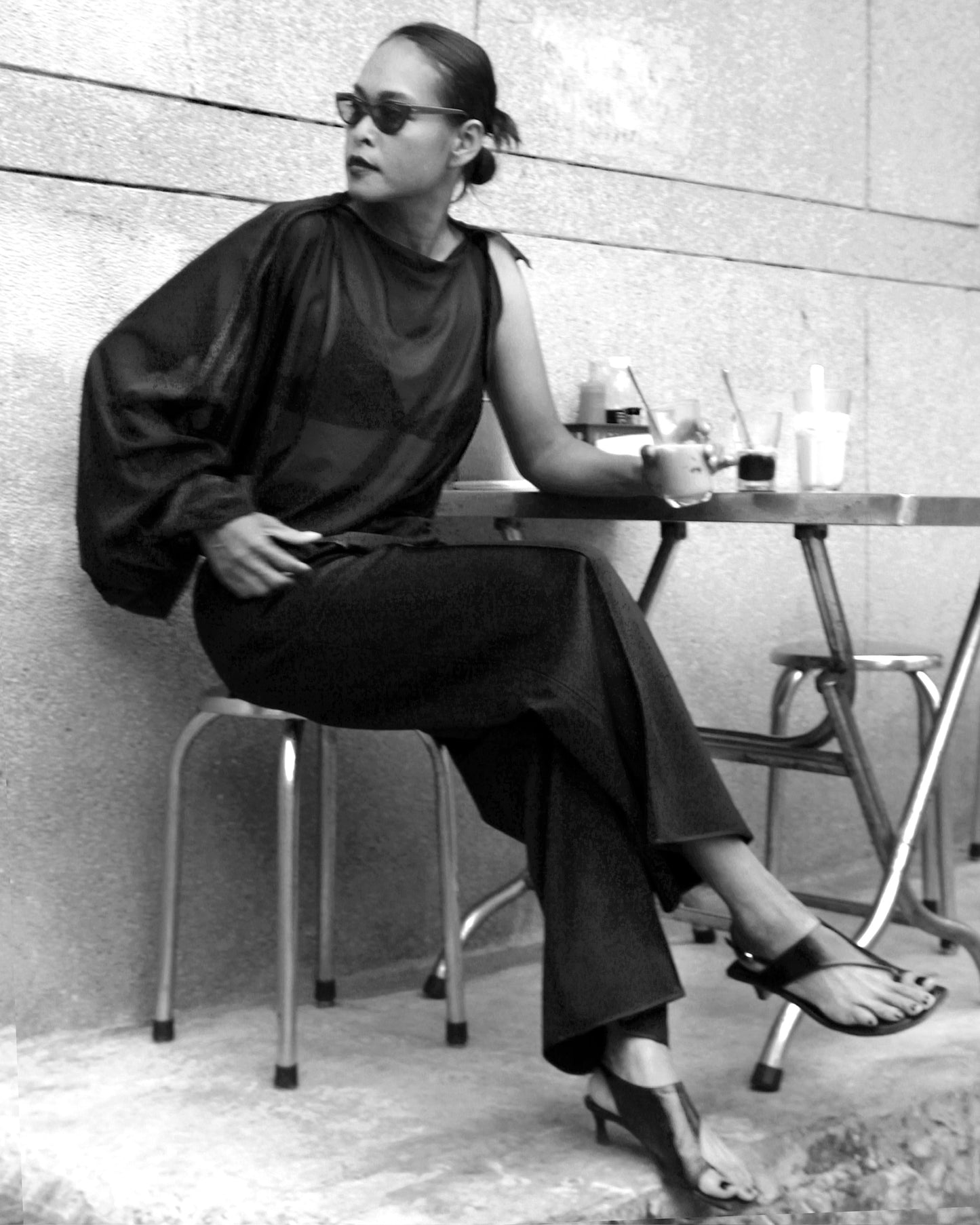 SHEER SLIP DRESS-TOP