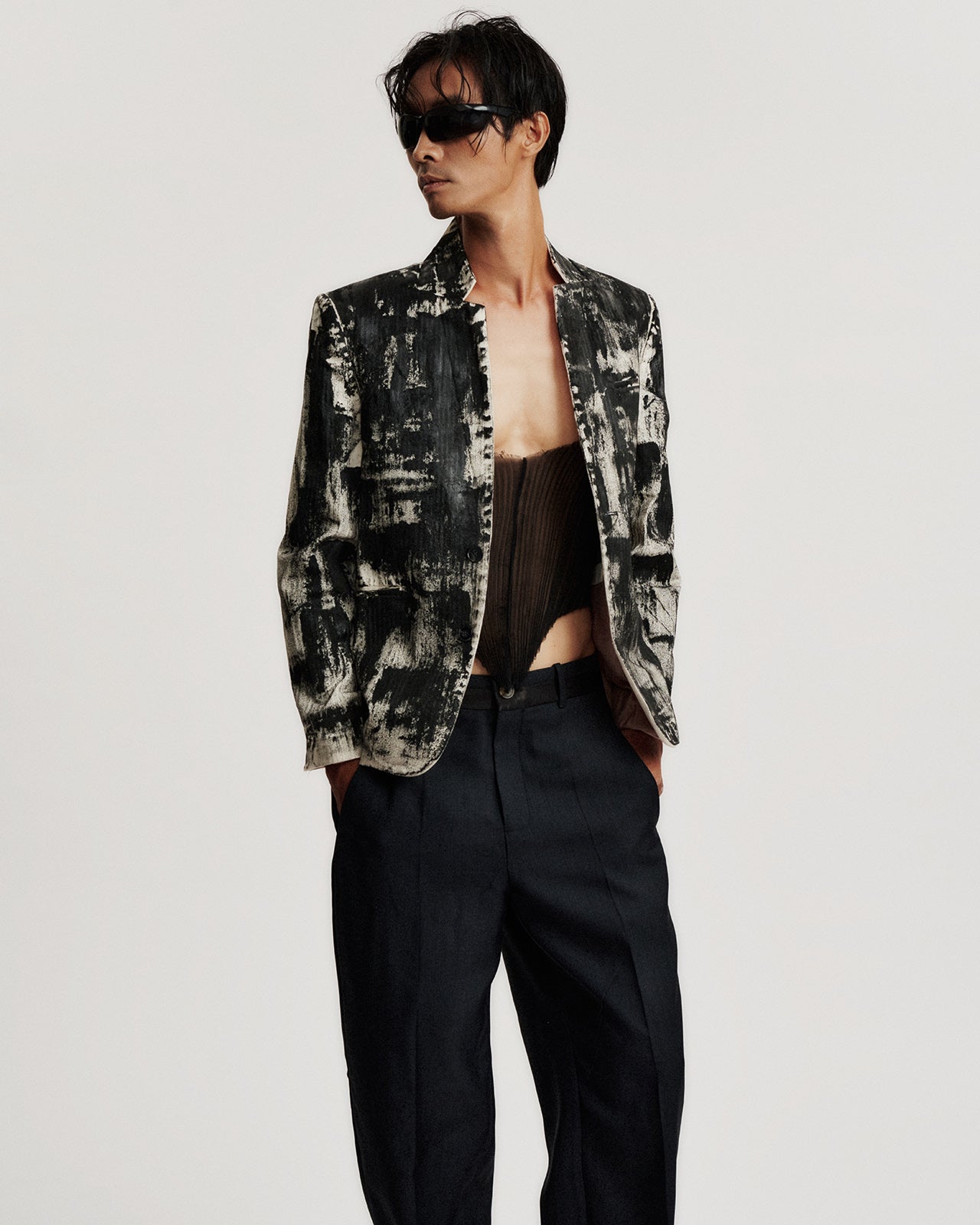 TOBACCO TONNED-TOUCH BLAZER