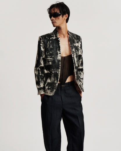 TOBACCO TONNED-TOUCH BLAZER