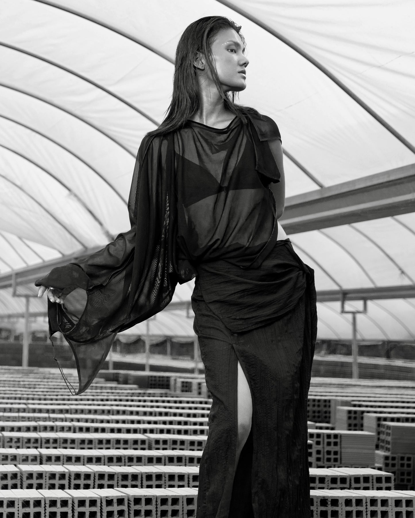 SHEER SLIP DRESS-TOP