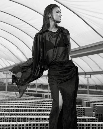 SHEER SLIP DRESS-TOP